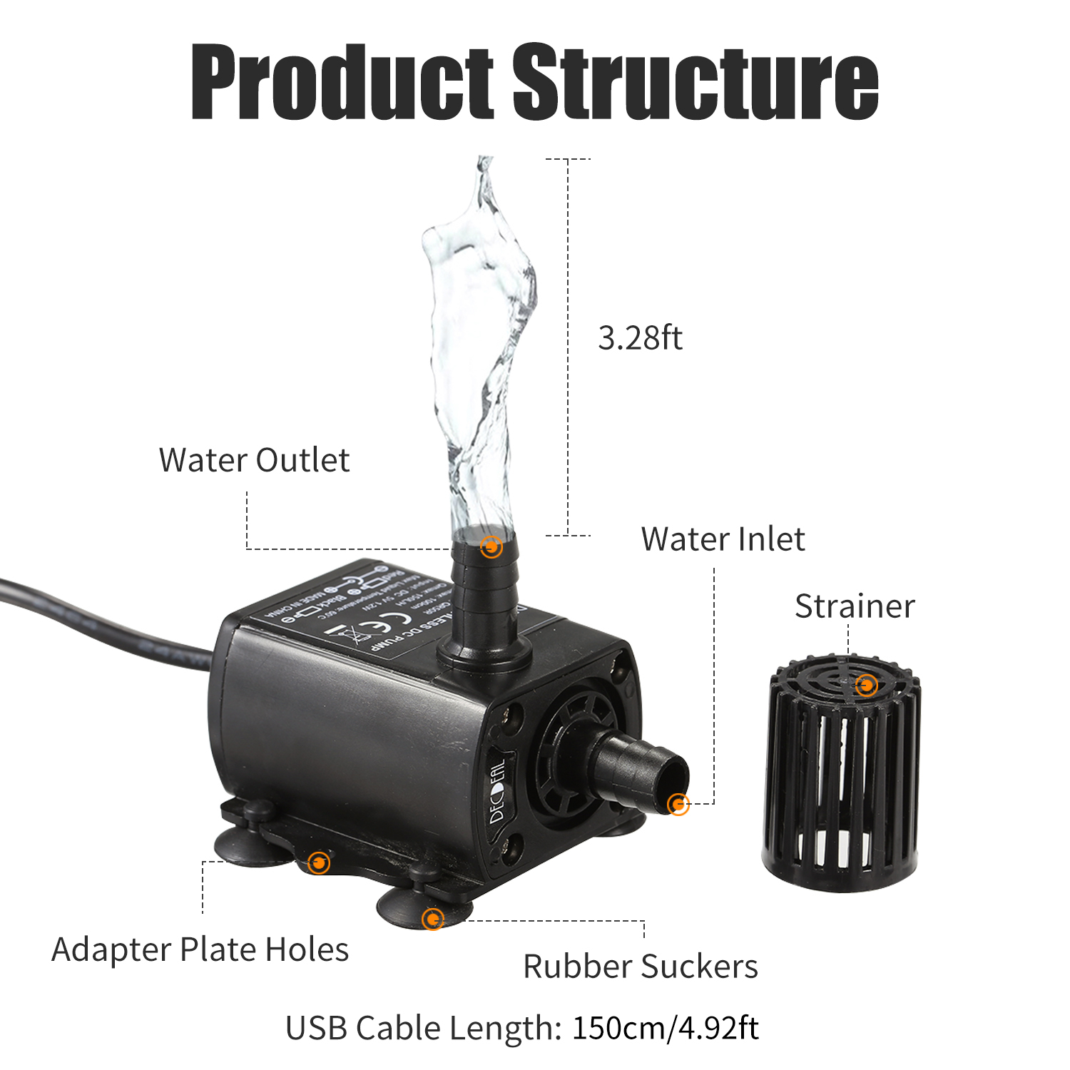 DECDEAL USB Water Pump with St - огляд і ціна Water Pump Submersible Mini