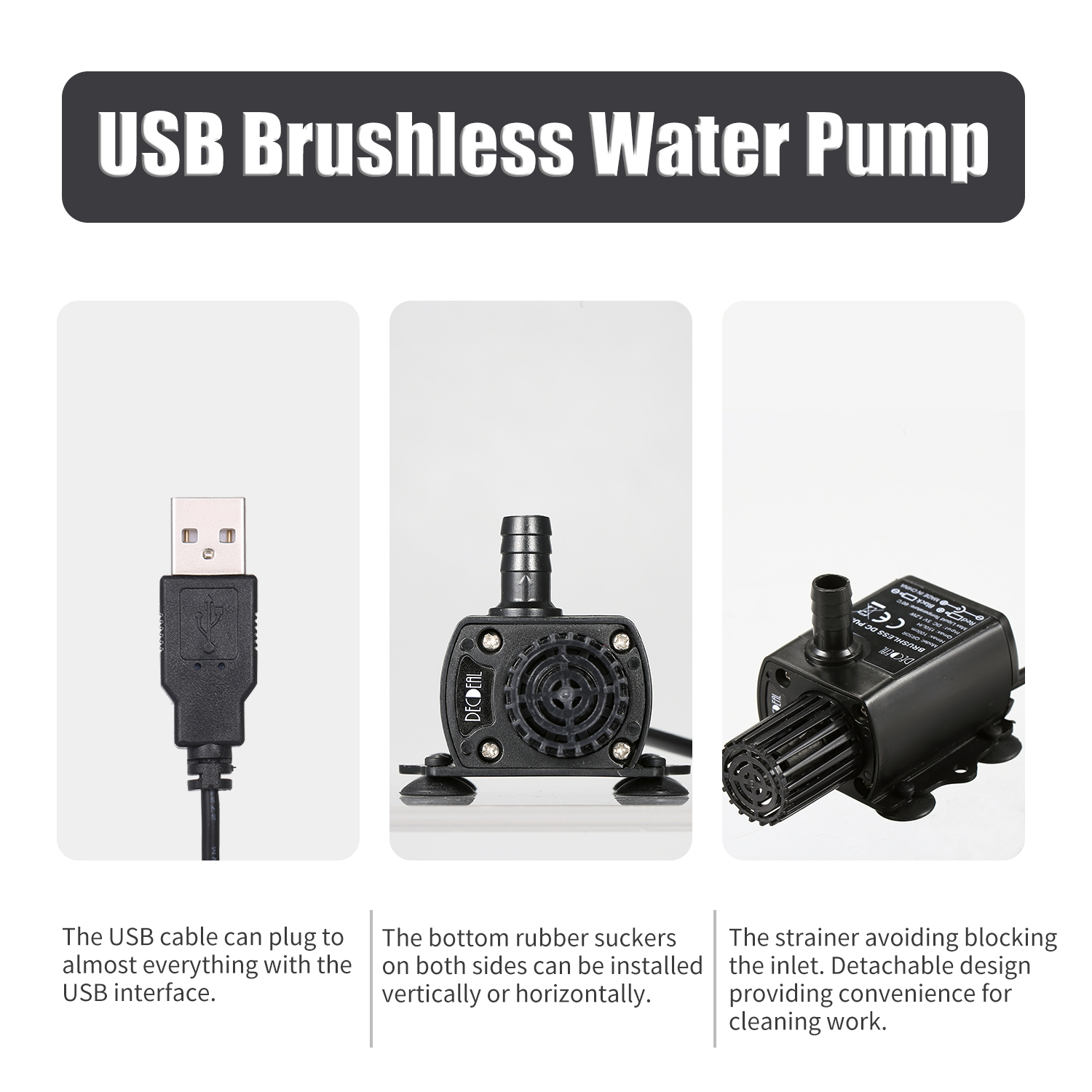 DECDEAL USB Water Pump with St - огляд і ціна Water Pump Submersible Mini